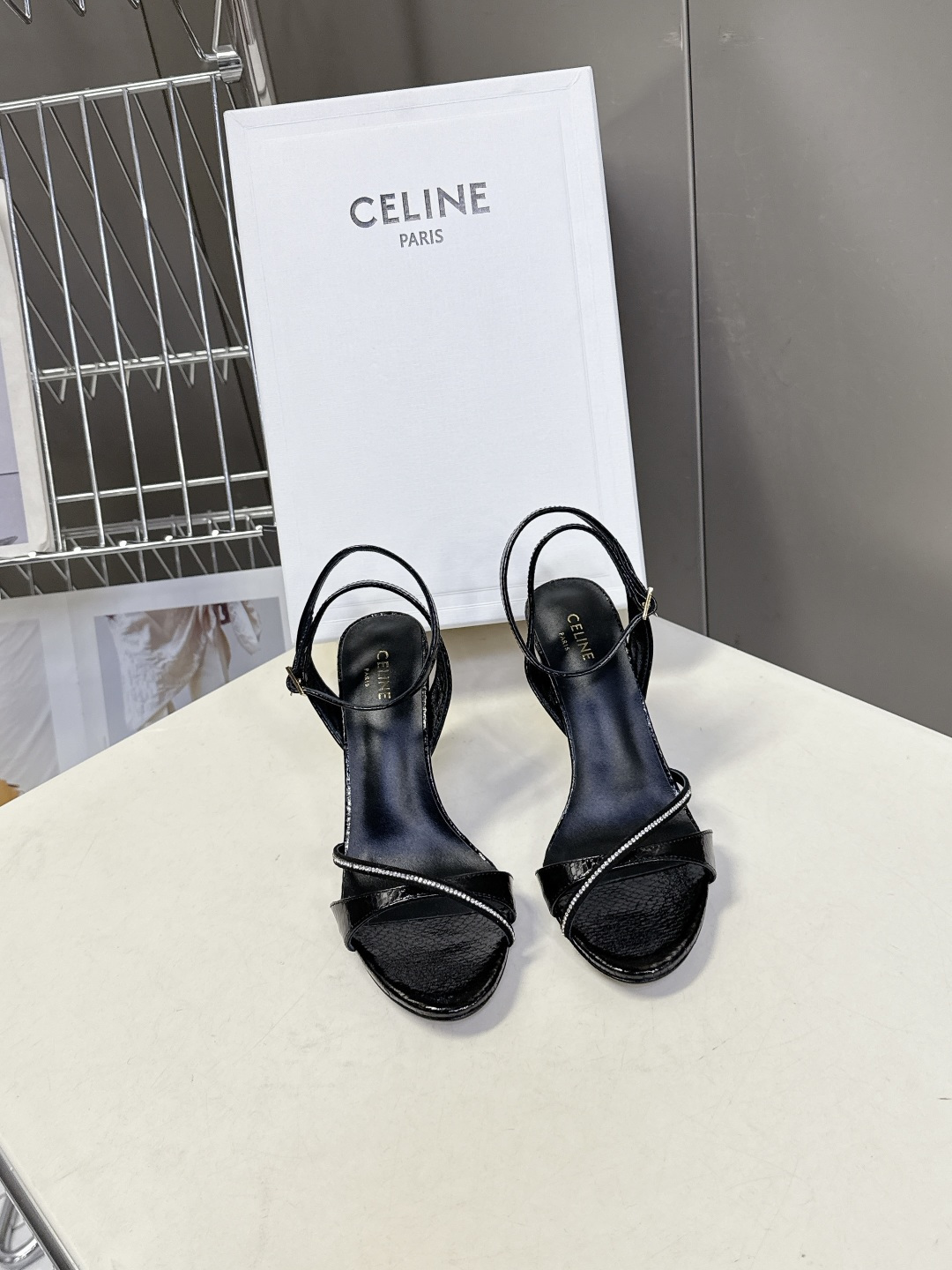 Celine 셀린느 런웨이 크리스탈 포인티드 펌프스 힐 구두 신발 8cm