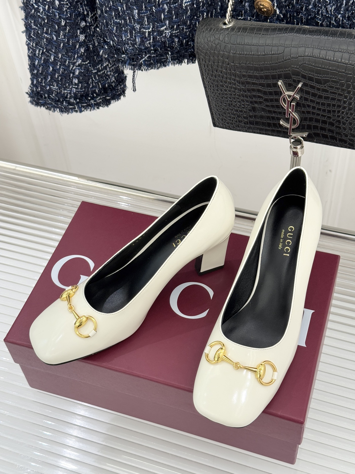 Gucci 구찌 클래식 홀스빗 청키 힐 펌프스 힐 구두 신발