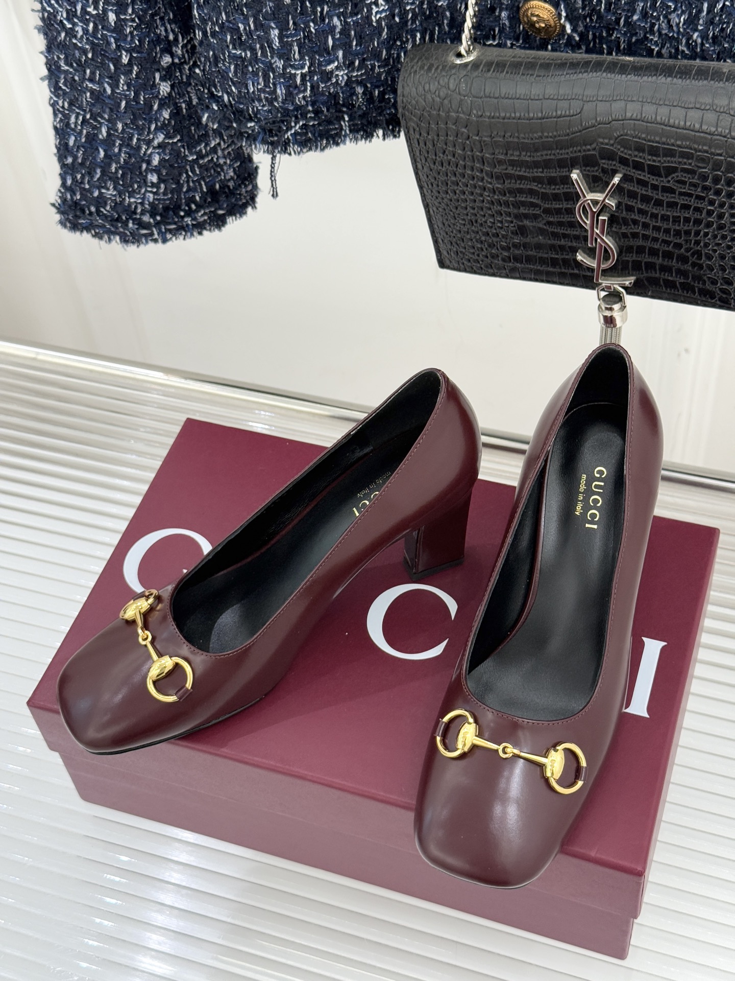 Gucci 구찌 클래식 홀스빗 청키 힐 펌프스 힐 구두 신발