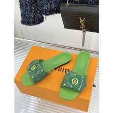 Louis Vuitton LV 루이비통 클래식 모노그램 메탈릭 슬리퍼 샌들 신발