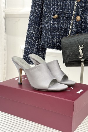 Gucci 구찌 실크 일자 스트랩 오픈토 힐 구두 신발