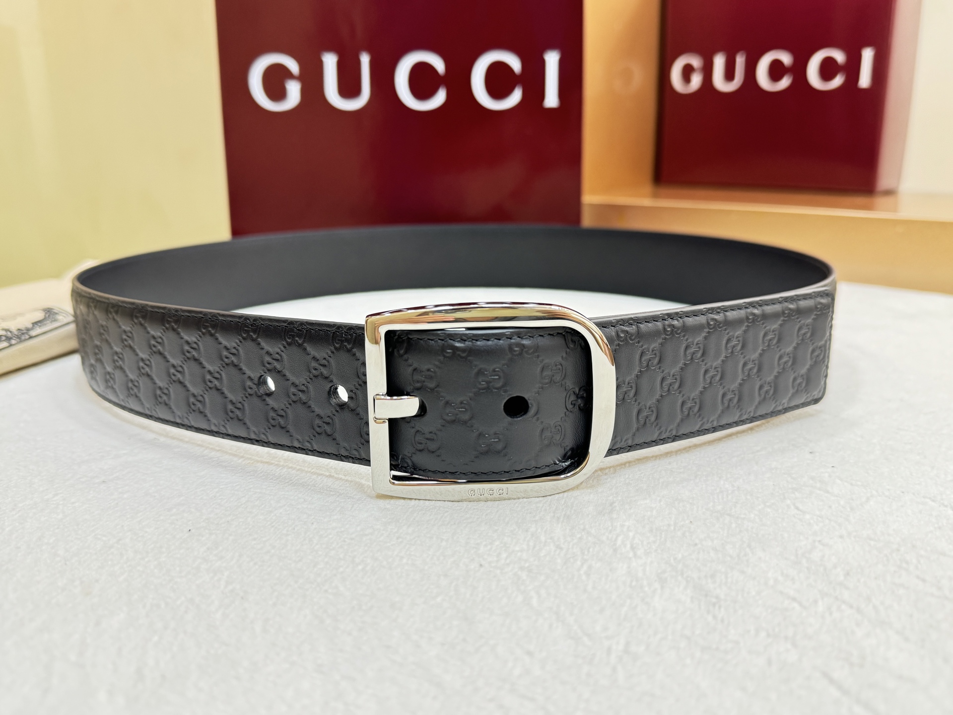 구찌(GUCCI) 프린트 핀 버클 벨트