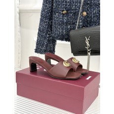 Gucci 구찌 클래식 더블G 메탈릭 청키 힐 슬리퍼 샌들 신발