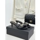 Chanel 샤넬 스톤 더블C 리본 키튼 힐 슬리퍼 샌들 신발