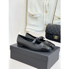 Chanel 샤넬 25P 신상 더블C 리본 메리제인 플랫 슈즈 신발