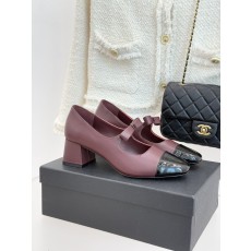 Chanel 샤넬 25P 신상 더블C 힐 굽 리본 메리제인 로퍼 구두 신발