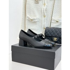 Chanel 샤넬 25P 신상 더블C 힐 굽 리본 메리제인 로퍼 구두 신발