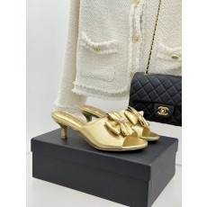 Chanel 샤넬 26C 더블 리본 스톤 로고 슬리퍼 샌들 신발