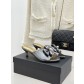Chanel 샤넬 26C 더블 리본 스톤 로고 슬리퍼 샌들 신발