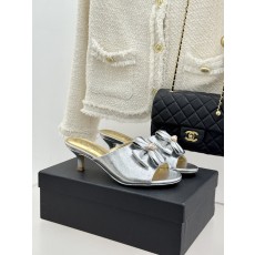 Chanel 샤넬 26C 더블 리본 스톤 로고 슬리퍼 샌들 신발