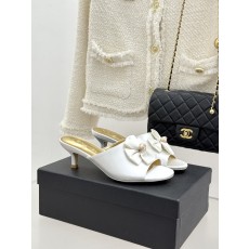 Chanel 샤넬 26C 더블 리본 스톤 로고 슬리퍼 샌들 신발