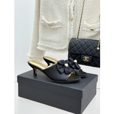 Chanel 샤넬 26C 더블 리본 스톤 로고 슬리퍼 샌들 신발