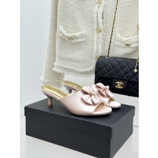 Chanel 샤넬 26C 더블 리본 스톤 로고 슬리퍼 샌들 신발