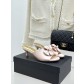 Chanel 샤넬 26C 더블 리본 스톤 로고 슬리퍼 샌들 신발