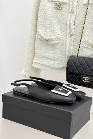 Chanel 샤넬 25K 스퀘어 토 플랩 샌들 슬리퍼 신발