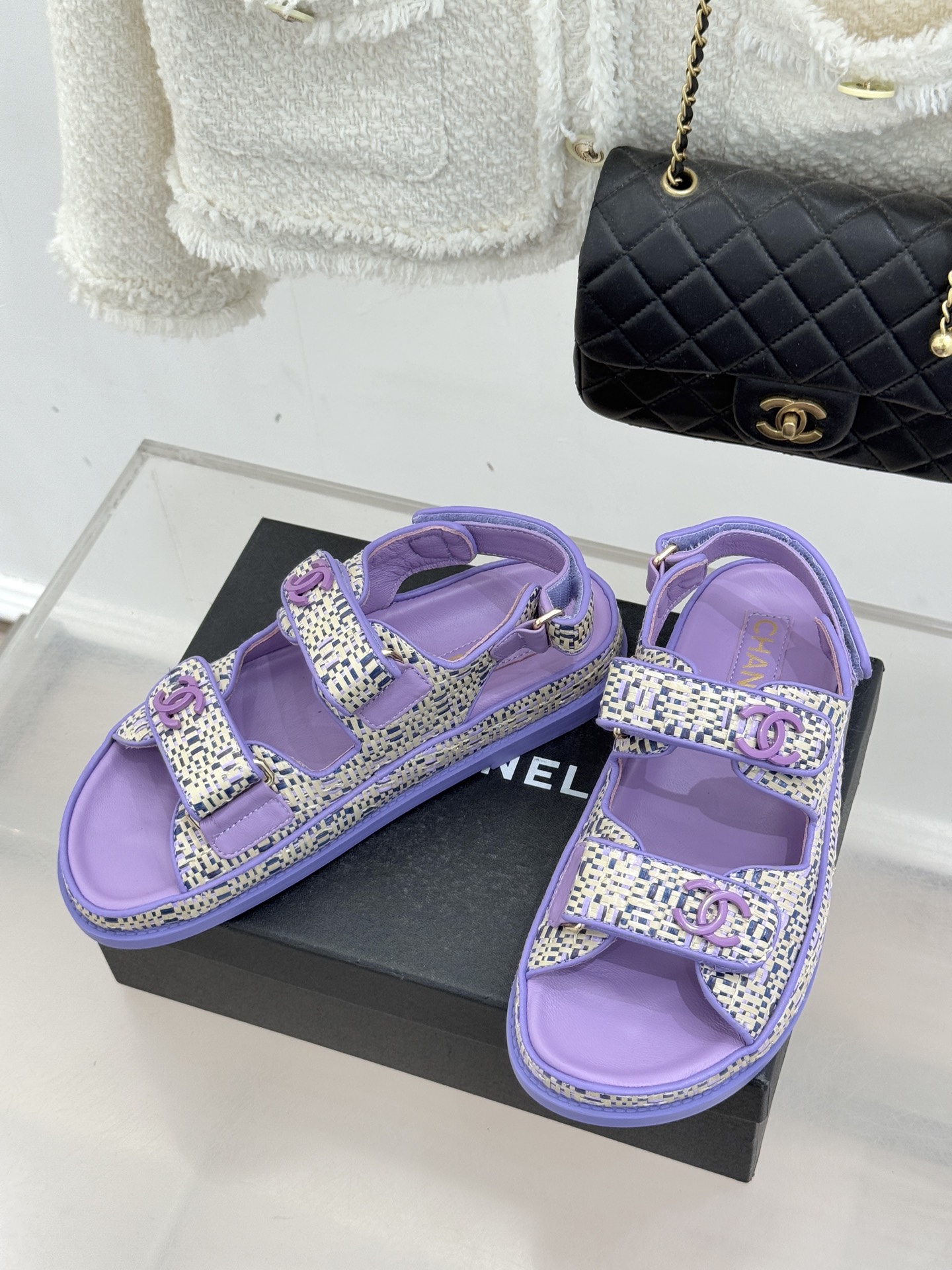 Chanel 클래식 더블C 벨크로 샌들 슬리퍼 신발