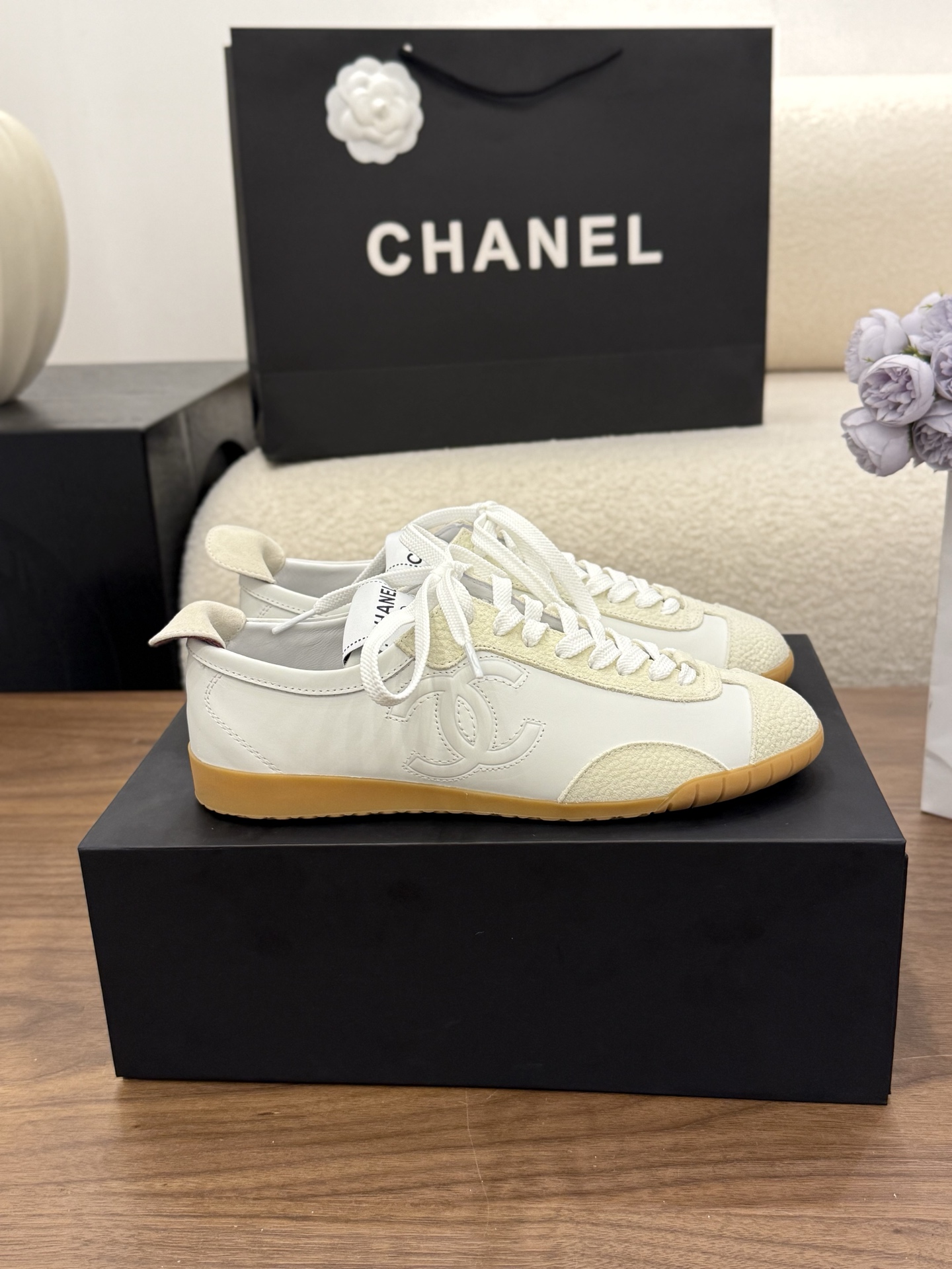 샤넬(CHANEL) 배색 스트랩 단화 신발