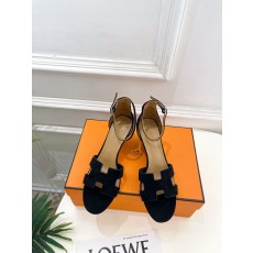 에르메스(HERMES) 스웨이드 웨지 샌들 신발