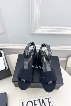 샤넬(CHANEL) 패브릭 플랫폼 하이힐 샌들 신발
