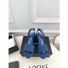 샤넬(CHANEL) 패브릭 플랫폼 하이힐 샌들 신발