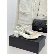 샤넬(CHANEL) 주얼리 스트랩 굽 샌들 신발