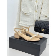 샤넬(CHANEL) 주얼리 스트랩 굽 샌들 신발
