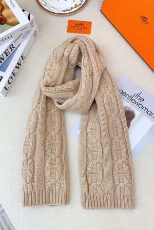 에르메스(HERMES) 핸드메이드 텍스처  캐시미어 커플 목도리 스카프