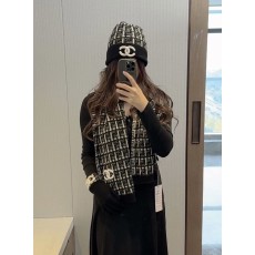 샤넬(CHANEL) 100% 순캐시미어 3종 세트(목도리+모자+장갑) 목도리 스카프