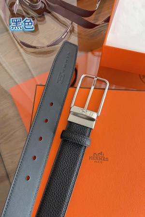 에르메스(Hermes) 클래식 리치 패턴 레더 벨트