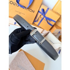 루이비통(LV) 모노그램 캔버스 리버시블 빈티지 실버 벨트