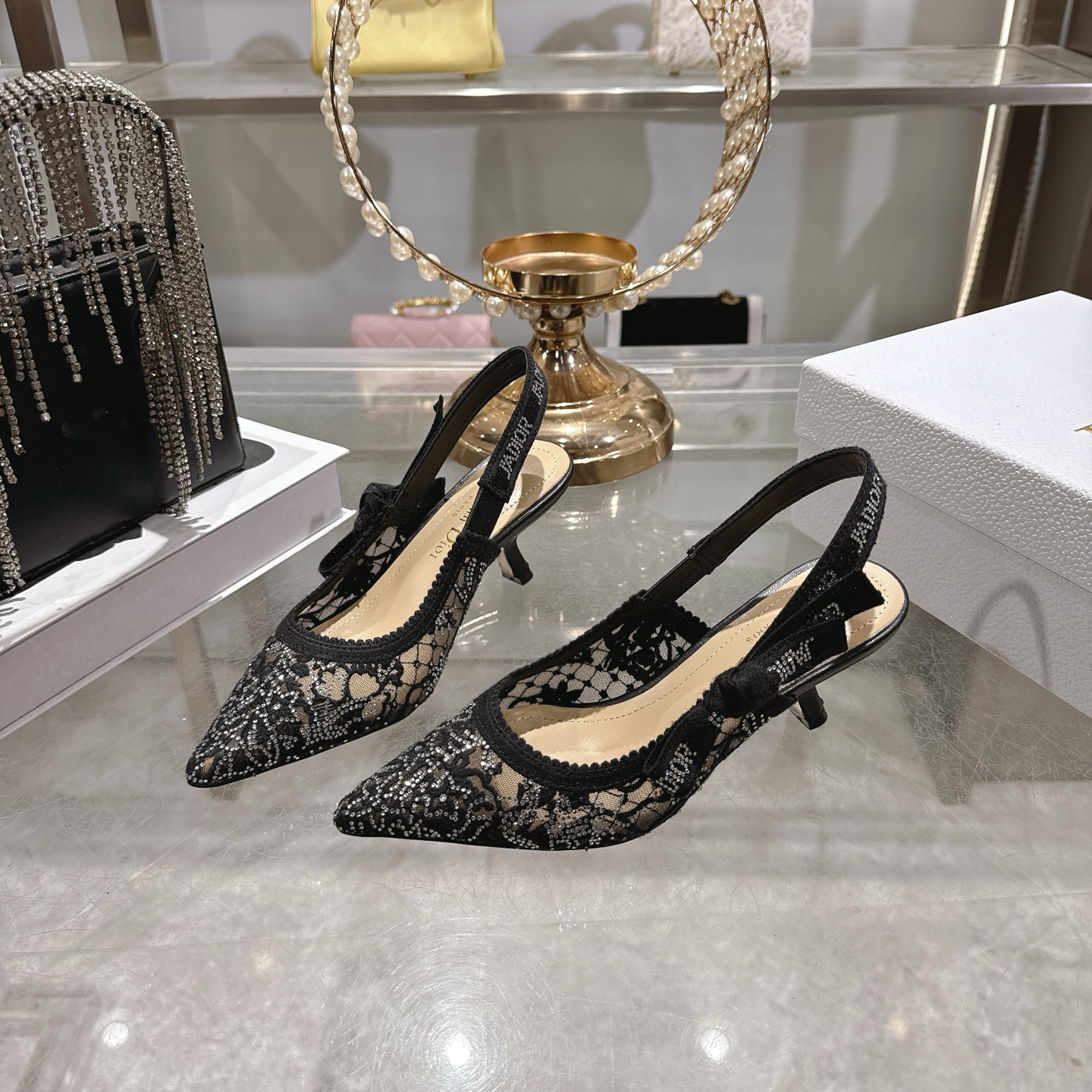 Dior CD 디올 스틸레토 슬링백 샌들 신발