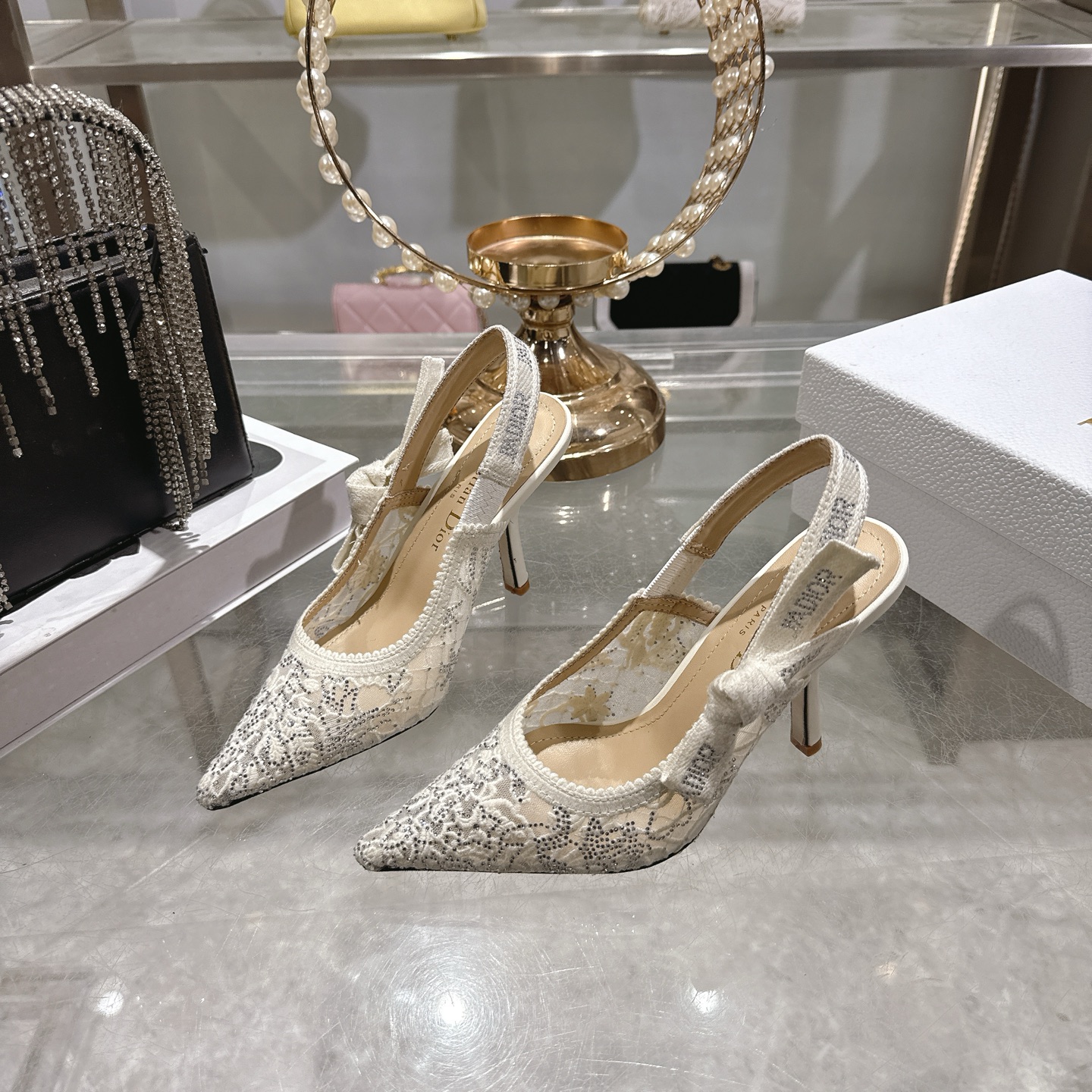 Dior CD 디올 스틸레토 슬링백 샌들 신발