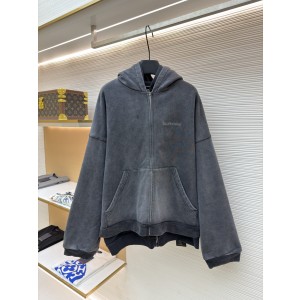 발렌시아가(Balenciaga) 레이어드 코카콜라 지퍼 후드 집업 워싱 자켓 재킷 의류