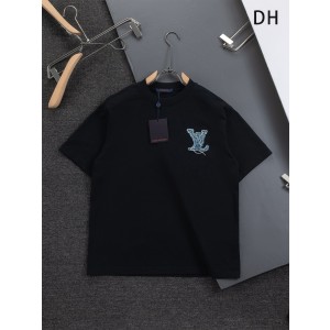 루이비통(LV) 워싱 데님 패치 & 레이저 번아웃 티셔츠 의류