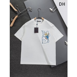 루이비통(LV) 크라운 실드 자수 반팔 티셔츠 의류