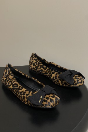 프라다(Prada) 프렌치 빅 리본 발레리나 플랫 슈즈 로퍼 단화 신발