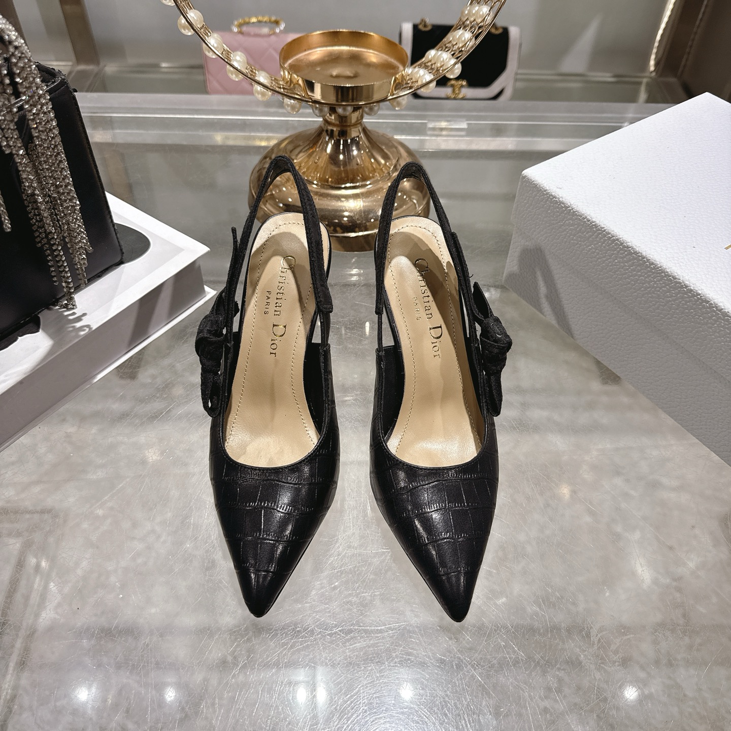 디올(Dior) CD 오트쿠튀르 런웨이 아이콘 뮬 힐 구두 샌들 신발