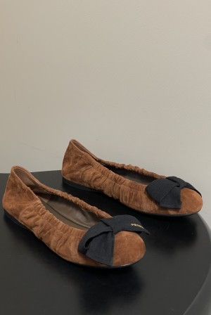 프라다(Prada) 프렌치 빅 리본 발레리나 플랫 슈즈 로퍼 단화 신발