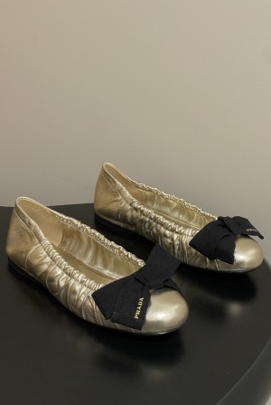 프라다(Prada) 프렌치 빅 리본 발레리나 플랫 슈즈 로퍼 단화 신발