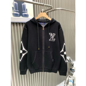 루이비통(LV) 블랙 화이트 집업 후드 니트 의류