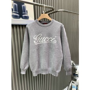 구찌(GUCCI) 화이트 라인 로고 자카드 니트 의류