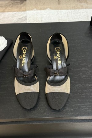 샤넬(Chanel) 리본 굽 플랫 슈즈 단화 신발