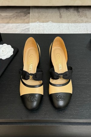 샤넬(Chanel) 리본 굽 플랫 슈즈 단화 신발