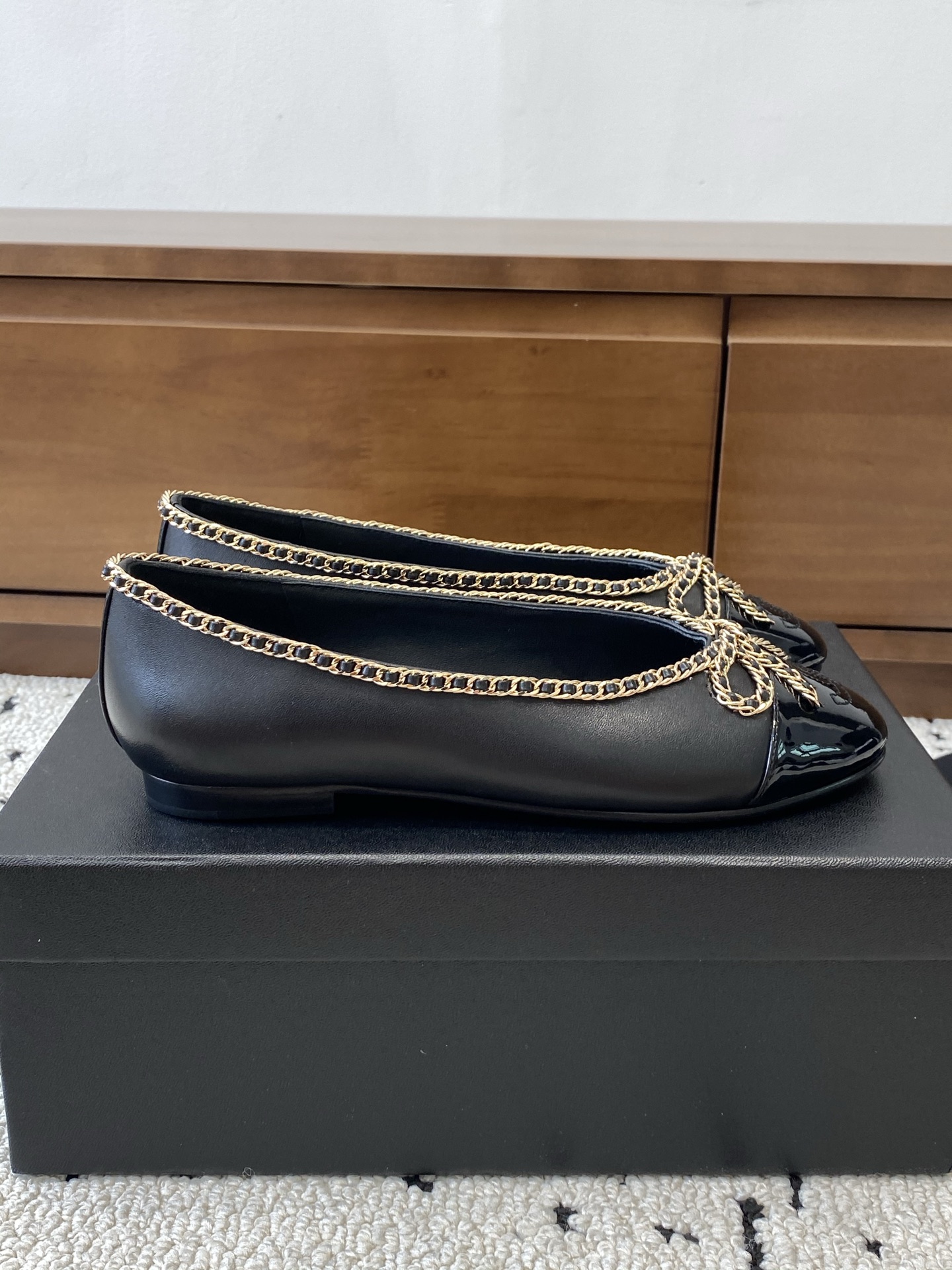 샤넬(CHANEL) 체인 메리제인 플랫 슈즈 단화 신발