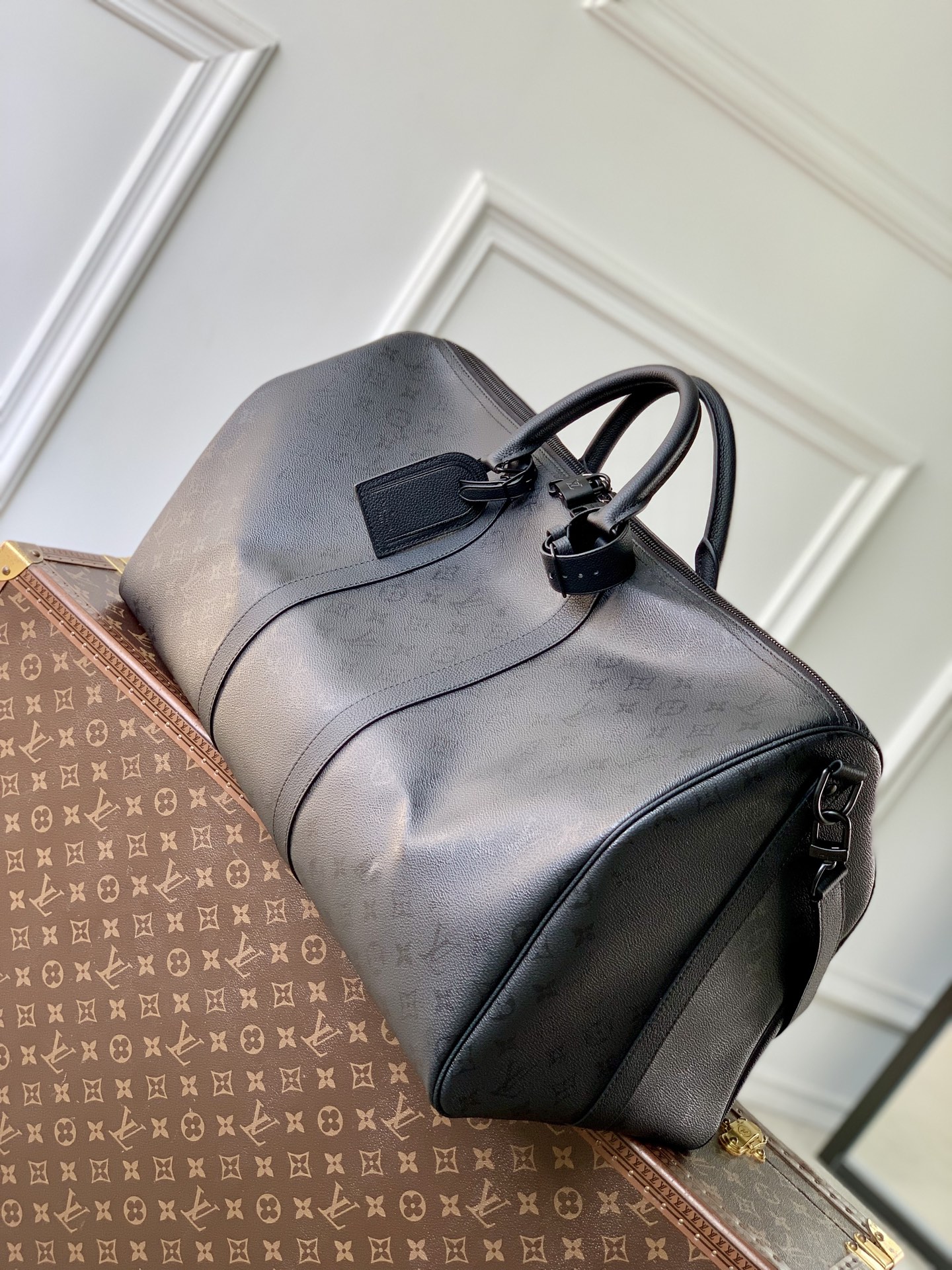 루이비통(LV) Keepall Bandoulière 키폴 반둘리에 55 여행 가방 (모노그램 미드나잇)