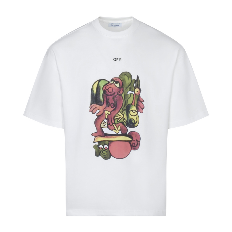 오프화이트(OFF-WHITE) 추상 그래픽 프린트 반팔 티셔츠 의류