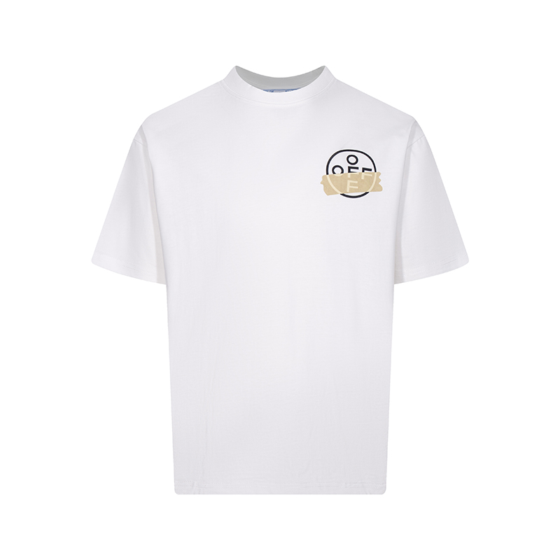 오프화이트(OFF-WHITE) 골드 테이프 반팔 티셔츠 의류