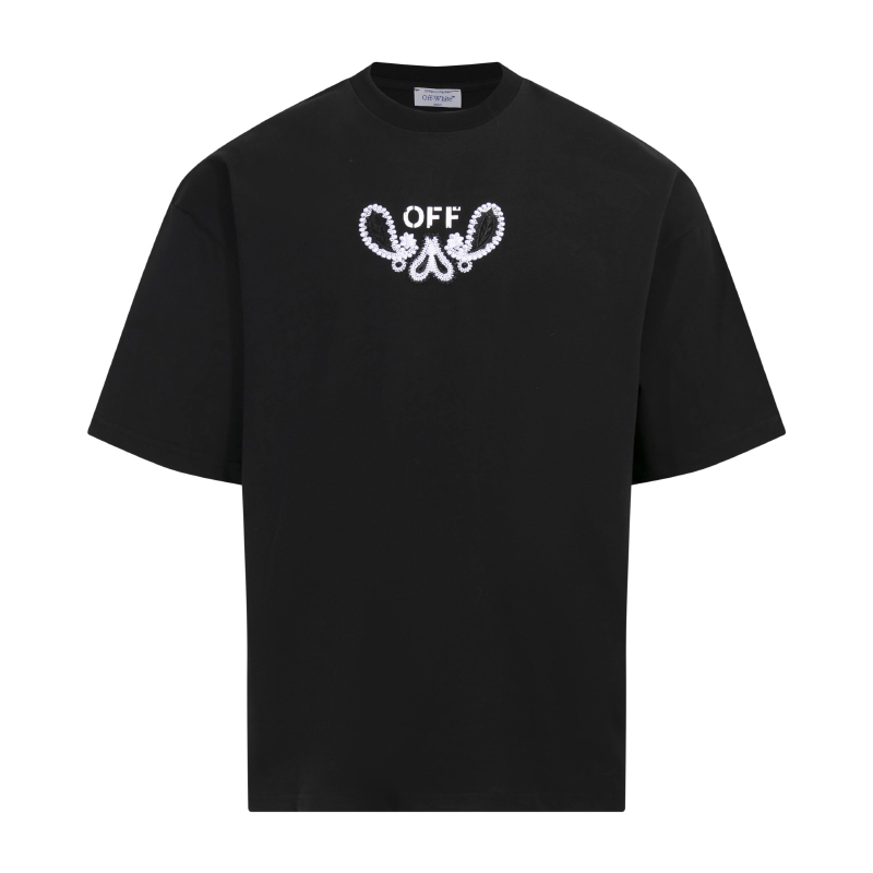 오프화이트(OFF-WHITE) 페이즐리 자수 반팔 티셔츠 의류