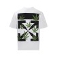 오프화이트(OFF-WHITE) 그린 리프 자수 반팔 티셔츠 의류