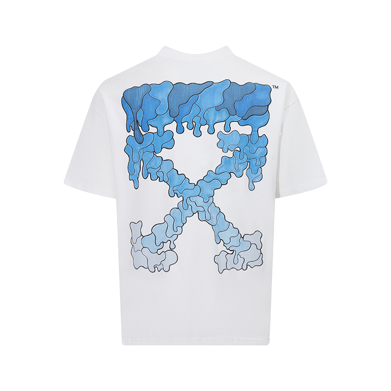 오프화이트(OFF-WHITE) 컬러 블록 반팔 티셔츠 의류